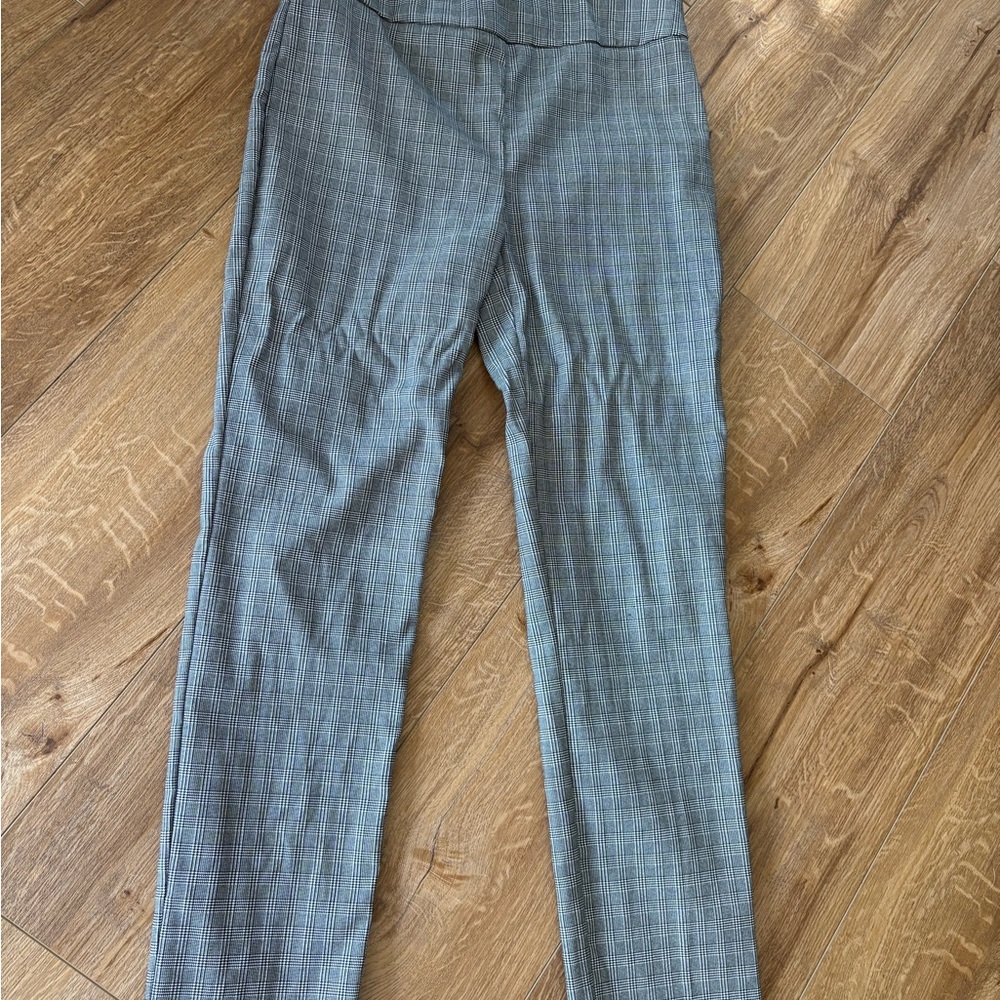 Massimo Dutti Gray Plaid Trousers